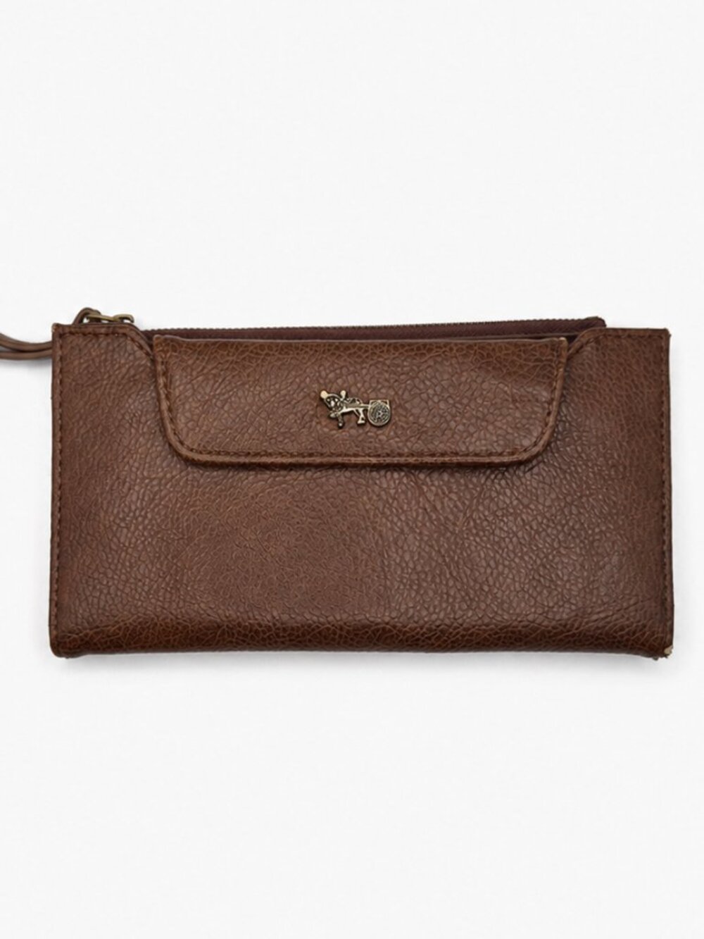 Vintage Style Brown Wristlet Wallet Mathew + Julian Accordion Clutch Organizer